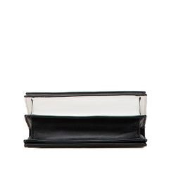 サンローラン 斜め掛け ミニ ショルダーバッグ ブラック ホワイト レザー レディース SAINT LAURENT 【中古】