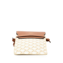 セリーヌ トリオンフ フォンポーチ ショルダーバッグ ホワイト ブラウン PVC レザー レディース CELINE 【中古】
