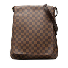 ルイ ヴィトン ダミエ ミュゼット 斜め掛け ショルダーバッグ N51302 ブラウン PVC レザー レディース LOUIS VUITTON 中古