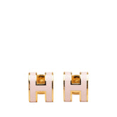 エルメス ポップアッシュ H ミニ スタッドピアス ピンク ゴールド メッキ レディース HERMES 【中古】