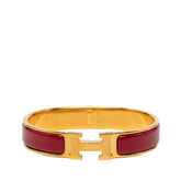 エルメス クリックH PM エナメルブレスレット レッド系 ゴールド メッキ レディース HERMES 【中古】