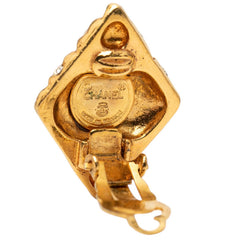 シャネル ひし形 イヤリング ゴールド メッキ ラインストーン レディース CHANEL 【中古】