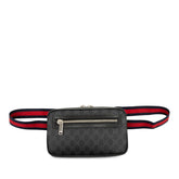 グッチ GGスプリーム ボディバッグ 斜め掛け ショルダーバッグ 792094 グレー シルバー レッド ネイビー レザー メンズ GUCCI 【中古】