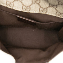 グッチ GGスプリーム シェリーライン ウエストバッグ ボディバッグ 152597 ベージュ ブラウン PVC レザー レディース GUCCI 【中古】