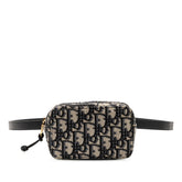 ディオール オブリーク ウエストバッグ ウエストポーチ ベージュ ネイビー キャンバス レザー レディース Dior 【中古】