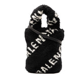 バレンシアガ エブリデイ ハンドバッグ ショルダーバッグ 596564 ブラック フェイクファー レザー レディース BALENCIAGA 中古