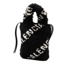バレンシアガ エブリデイ ハンドバッグ ショルダーバッグ 596564 ブラック フェイクファー レザー レディース BALENCIAGA 【中古】