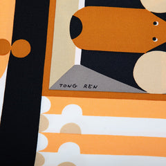 エルメス カレ90 Parade en Fanfare パラード アン ファンファーレ スカーフ ブラウン マルチカラー シルク レディース HERMES 【中古】