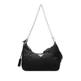 プラダ リエディション Re-Edition 2005 チェーンハンドバッグ ショルダーバッグ 2WAY ブラック ナイロン レザー レディース PRADA 【中古】