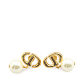 ディオール ロゴ パール ピアス ゴールド メッキ レディース Dior 【中古】