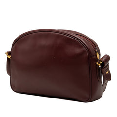 カルティエ マストライン 斜めかけ ショルダーバッグ レッド ボルドー レザー レディース CARTIER 【中古】