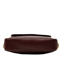 カルティエ マストライン 斜めかけ ショルダーバッグ レッド ボルドー レザー レディース CARTIER 【中古】