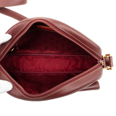 カルティエ マストライン 斜めかけ ショルダーバッグ レッド ボルドー レザー レディース CARTIER 【中古】