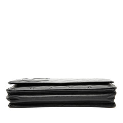 シャネル カンボンライン ココマーク チェーン ウォレット ショルダーバッグ ブラック ラムスキン レディース CHANEL 【中古】