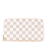 ルイ ヴィトン ダミエ ジッピー オーガナイザー ラウンドファスナー 長財布 N60012 アズール PVC レザー レディース LOUIS VUITTON 【中古】