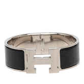 エルメス クリッククラックH PM ブレスレット シルバー ブラック メタル エナメル レディース HERMES 【中古】