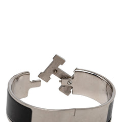 エルメス クリッククラックH PM ブレスレット シルバー ブラック メタル エナメル レディース HERMES 【中古】