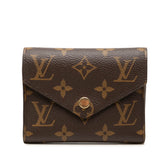 ルイ ヴィトン モノグラム ポルトフォイユ ヴィクトリーヌ 三つ折り財布 M86900 ブラウン PVC レディース LOUIS VUITTON 中古