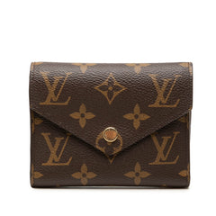 ルイ ヴィトン モノグラム ポルトフォイユ ヴィクトリーヌ 三つ折り財布 M86900 ブラウン PVC レディース LOUIS VUITTON 中古