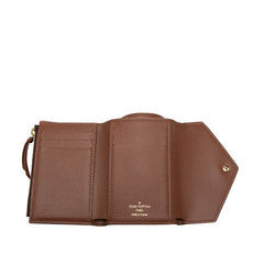 ルイ ヴィトン モノグラム ポルトフォイユ ヴィクトリーヌ 三つ折り財布 M86900 ブラウン PVC レディース LOUIS VUITTON 中古