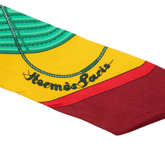 エルメス ツイリー CLIC CLAC MODERN CANNAGE スカーフ レッド マルチカラー シルク レディース HERMES 【中古】