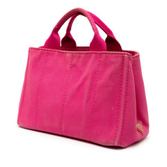 プラダ カナパ ミニ トートバッグ ショルダーバッグ 2WAY B2439G ピンク キャンバス レディース PRADA 【中古】