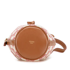 セリーヌ トリオンフ ショルダーバッグ ベージュ レッド ブラウン キャンバス レザー レディース CELINE 【中古】