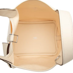 エルメス ピコタンロックPM カーゴ ハンドバッグ ナタ ホワイト系 ヴォースイフト トワルアッシュ レディース HERMES 【中古】