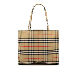 バーバリー ノバチェック トートバッグ ベージュ キャンバス レディース BURBERRY 中古