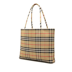 バーバリー ノバチェック トートバッグ ベージュ キャンバス レディース BURBERRY 中古
