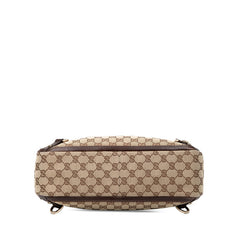 グッチ GGキャンバス アビーライン ハンドバッグ トートバッグ 170004 ベージュ ブラウン キャンバス レザー レディース GUCCI 【中古】