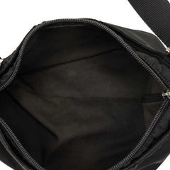 プラダ 三角ロゴプレート 斜め掛け ショルダーバッグ ブラック ナイロン レディース PRADA 中古