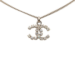 シャネル ココマーク ネックレス シルバー メタル ラインストーン レディース CHANEL 【中古】