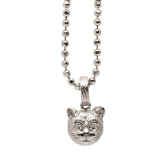 グッチ キャットヘッド ネックレス K18WG ホワイトゴールド ダイヤモンド レディース GUCCI 【中古】