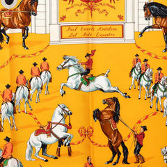 エルメス カレ90 Real Escuela Andaluza del Arte 王立アンダルシア馬術学校 スカーフ 大判 マルチカラー シルク レディース HERMES 中古