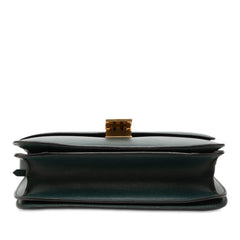 セリーヌ クラシック ボックス ミディアム 斜め掛け ショルダーバッグ グリーン レザー レディース CELINE 【中古】