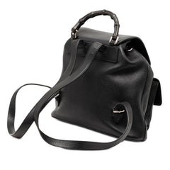 グッチ バンブー タッセル リュック バックパック 370833 ブラック レザー レディース GUCCI 【中古】