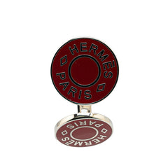 エルメス セリエ カフス カフリンクス シルバー レッド メタル メンズ HERMES 【中古】