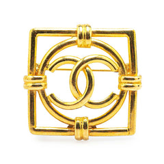 シャネル ココマーク スクエア サークル ブローチ ゴールド メッキ レディース CHANEL 【中古】