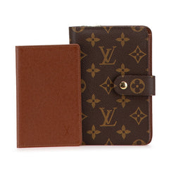 ルイ ヴィトン モノグラム ポルトパピエ 二つ折り財布 M61207 ブラウン PVC レザー レディース LOUIS VUITTON 【中古】