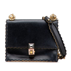 フェンディ キャナイ スモール チェーン ショルダーバッグ 8M0381 ブラック レザー レディース FENDI 【中古】
