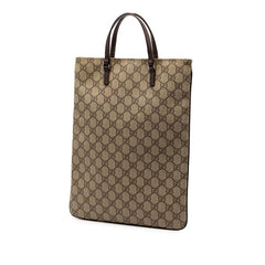 グッチ GGスプリーム ハンドバッグ トートバッグ 117551 ベージュ ブラウン PVC レザー レディース GUCCI 【中古】