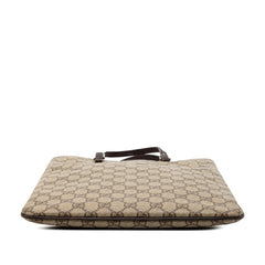 グッチ GGスプリーム ハンドバッグ トートバッグ 117551 ベージュ ブラウン PVC レザー レディース GUCCI 【中古】