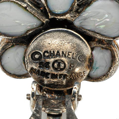 シャネル ヴィンテージ フラワー 花 モチーフ イヤリング シルバー オレンジ ホワイト メタル レディース CHANEL 【中古】