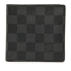 ルイ ヴィトン ダミエ グラフィット ポルトフォイユ マルコ 二つ折り財布 N62664 ブラック PVC レザー メンズ LOUIS VUITTON 【中古】