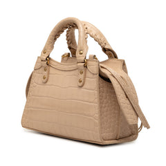 バレンシアガ ネオ クラシック シティ ミニ パイソン型押し ハンドバッグ ショルダーバッグ 2WAY 638524 ベージュ レザー レディース BALENCIAGA 【中古】