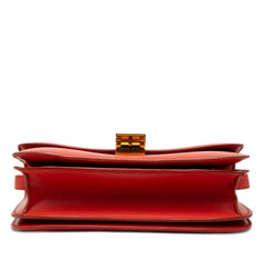 セリーヌ クラシックボックス ミディアム 斜めかけ ショルダーバッグ オレンジ レザー レディース CELINE 【中古】