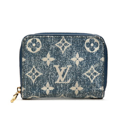 ルイ ヴィトン モノグラム ジャカード デニム ジッピー コインパース コインケース M81185 マリーヌ ブルー デニム レザー レディース LOUIS VUITTON 【中古】