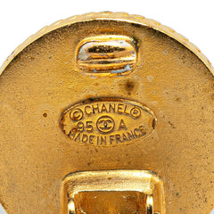 シャネル ヴィンテージ ココマーク ラウンド シェル イヤリング ゴールド ブラック メッキ レディース CHANEL 【中古】