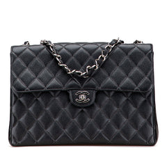 シャネル マトラッセ ココマーク チェーンショルダーバッグ ブラック キャビアスキン レディース CHANEL 【中古】